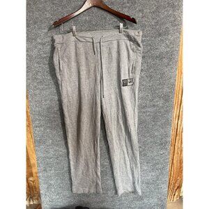 RVCA Pants Mens Large Gray Fleece Sweatpants BJ Penn Pockets Elastic Waist